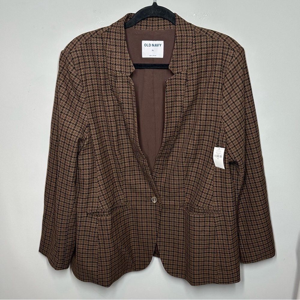 Old Navy Notched-Collar Pixie Blazer Jacket in Br… - image 2